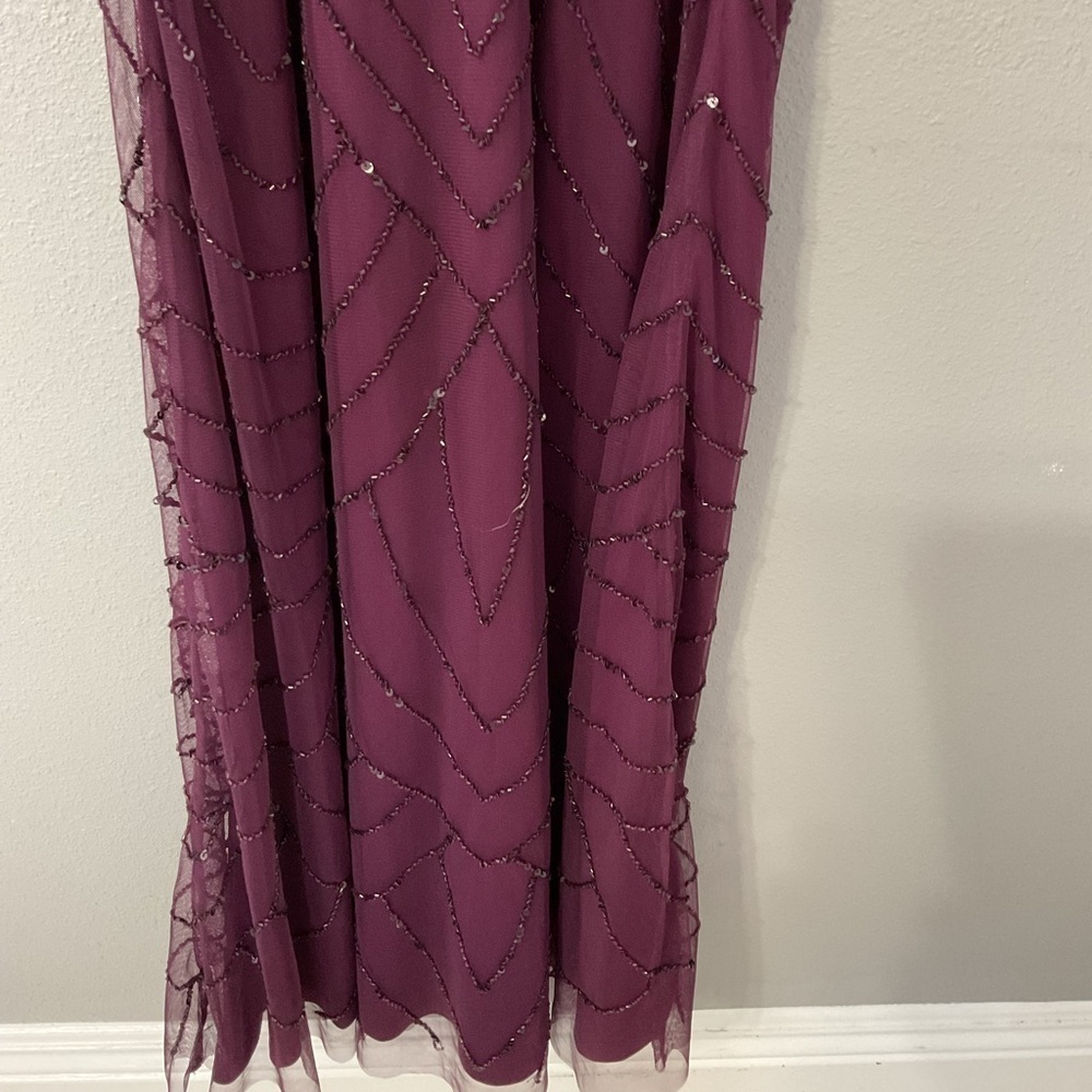 Adrianna Papell ART DECO BEADED BLOUSON DRESS WITH HALTER NECKLINE size 0 D106 - Picture 5 of 12